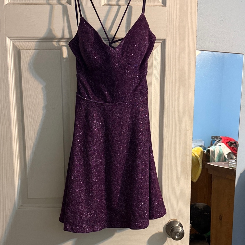 Elegant Purple Glitter Dress